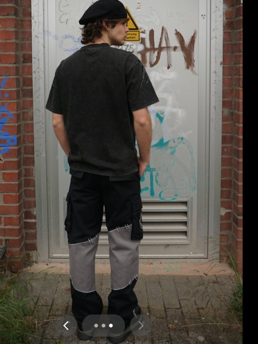 RARE Kenshin Kollection Anime Mahito Embroidered Cargo Pants Y2K Cyberpunk Heavy